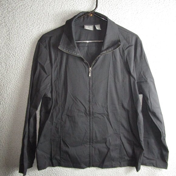 ADDITIONS BY CHICO'S WOMEN'S FULL ZIPPER JACKET BLACK SIZE 3 POLYESTER - Picture 1 of 3